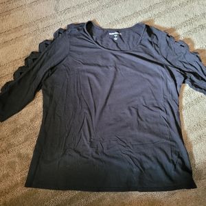 Denim 24/7 Black criss-cross shirt